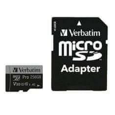 Verbatim VERBATIM 256GB MICROSD KARTA + ADAPTÉR PRO U3 ČERNÁ/ČERNÁ 47045