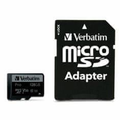 Verbatim VERBATIM 128GB MICROSD KARTA + ADAPTÉR PRO U3 ČERNÁ/ČERNÁ 47044