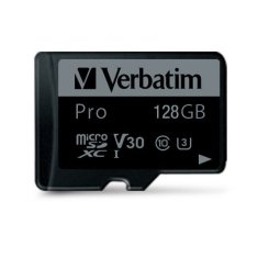 Verbatim VERBATIM 128GB MICROSD KARTA + ADAPTÉR PRO U3 ČERNÁ/ČERNÁ 47044