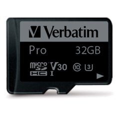 Verbatim VERBATIM 32GB MICROSD KARTA + ADAPTÉR PRO U3 ČERNÁ/ČERNÁ 47041