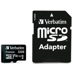 Verbatim VERBATIM 32GB V10 MICROSDHC KARTA + ČERNO/ČERNÝ ADAPTÉR 44083