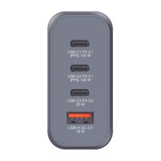 Verbatim VERBATIM GAN 200W SÍŤOVÁ NABÍJEČKA 3XUSB-C/USB-A + EU/UK/US GNC-200 ADAPTÉR 32204