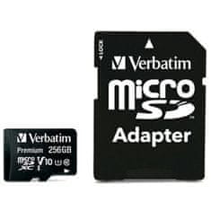 Verbatim KARTA VERBATIM 256GB V10 MICROSDXC + ČERNO/ČERNÝ ADAPTÉR 44087