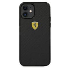 Ferrari FERRARI FERCAHCP12SBK IPHONE 12 MINI 5,4" ČERNÝ/ČERNÝ PEVNÝ OBAL ON TRACK REAL CARBON