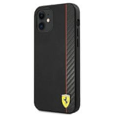 Ferrari FERRARI FESAXHCP12SBK IPHONE 12 MINI 5,4" ČERNÝ/ČERNÝ PEVNÝ OBAL ON TRACK CARBON STRIPE