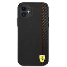 Ferrari FERRARI FESAXHCP12SBK IPHONE 12 MINI 5,4" ČERNÝ/ČERNÝ PEVNÝ OBAL ON TRACK CARBON STRIPE