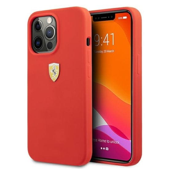 Ferrari FERRARI FESSIHCP13XRE IPHONE 13 PRO MAX 6,7" ČERVENÝ/ČERVENÝ PEVNÝ SILIKONOVÝ OBAL