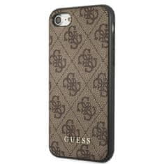 Guess GUESS GUHCI8G4GFBR IPHONE SE 2022 / 2020 / 7 / 8 HNĚDÉ/HNĚDÉ PEVNÉ POUZDRO 4G KOVOVÉ ZLATÉ LOGO