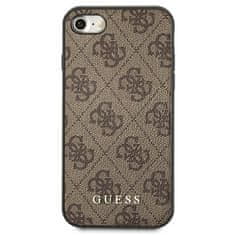 Guess GUESS GUHCI8G4GFBR IPHONE SE 2022 / 2020 / 7 / 8 HNĚDÉ/HNĚDÉ PEVNÉ POUZDRO 4G KOVOVÉ ZLATÉ LOGO