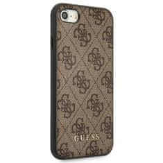 Guess GUESS GUHCI8G4GFBR IPHONE SE 2022 / 2020 / 7 / 8 HNĚDÉ/HNĚDÉ PEVNÉ POUZDRO 4G KOVOVÉ ZLATÉ LOGO