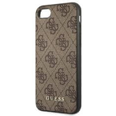 Guess GUESS GUHCI8G4GFBR IPHONE SE 2022 / 2020 / 7 / 8 HNĚDÉ/HNĚDÉ PEVNÉ POUZDRO 4G KOVOVÉ ZLATÉ LOGO