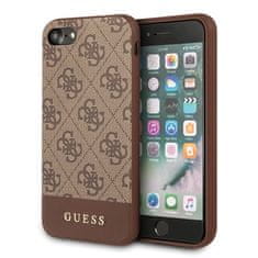 Guess GUESS GUHCI8G4GLBR IPHONE 7/8/SE 2020 / SE 2022 HNĚDÉ/HNĚDÉ PEVNÉ POUZDRO 4G STRIPE COLLECTION