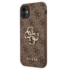 Guess GUESS GUHCN614GMGBR IPHONE 11 6.1 / XR HNĚDÝ/HNĚDÝ PEVNÝ OBAL 4G BIG METAL LOGO