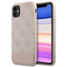 Guess GUESS GUHCN61G4GLPI IPHONE 11 / XR 6,1" RŮŽOVÉ/RŮŽOVÉ PEVNÉ POUZDRO 4G STRIPE COLLECTION