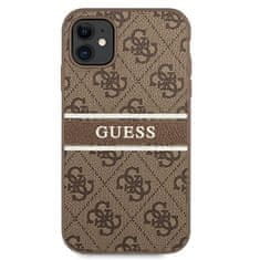 Guess GUESS GUHCN614GDBR IPHONE 11 / XR 6,1" HNĚDÝ/HNĚDÝ PEVNÝ OBAL 4G STRIPE