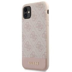 Guess GUESS GUHCN61G4GLPI IPHONE 11 / XR 6,1" RŮŽOVÉ/RŮŽOVÉ PEVNÉ POUZDRO 4G STRIPE COLLECTION