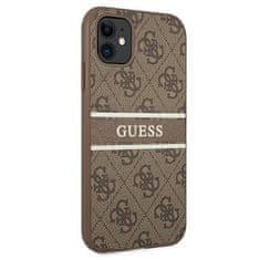 Guess GUESS GUHCN614GDBR IPHONE 11 / XR 6,1" HNĚDÝ/HNĚDÝ PEVNÝ OBAL 4G STRIPE