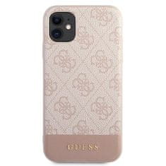 Guess GUESS GUHCN61G4GLPI IPHONE 11 / XR 6,1" RŮŽOVÉ/RŮŽOVÉ PEVNÉ POUZDRO 4G STRIPE COLLECTION