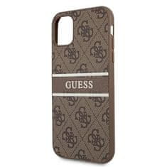 Guess GUESS GUHCN614GDBR IPHONE 11 / XR 6,1" HNĚDÝ/HNĚDÝ PEVNÝ OBAL 4G STRIPE