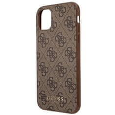 Guess GUESS GUHCN61G4GFBR IPHONE 11 / XR 6,1" HNĚDÉ/HNĚDÉ PEVNÉ POUZDRO 4G KOVOVÉ ZLATÉ LOGO