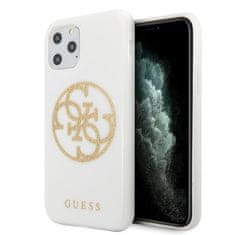 Guess GUESS GUHCN65TPUWHGLG IPHONE 11 PRO MAX BÍLÉ/BÍLÉ PEVNÉ POUZDRO GLITTER 4G CIRCLE LOGO