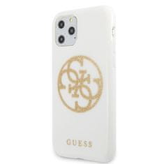 Guess GUESS GUHCN65TPUWHGLG IPHONE 11 PRO MAX BÍLÉ/BÍLÉ PEVNÉ POUZDRO GLITTER 4G CIRCLE LOGO