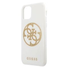 Guess GUESS GUHCN65TPUWHGLG IPHONE 11 PRO MAX BÍLÉ/BÍLÉ PEVNÉ POUZDRO GLITTER 4G CIRCLE LOGO