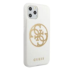 Guess GUESS GUHCN65TPUWHGLG IPHONE 11 PRO MAX BÍLÉ/BÍLÉ PEVNÉ POUZDRO GLITTER 4G CIRCLE LOGO