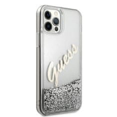 Guess GUESS GUHCP12LGLVSSI IPHONE 12 PRO MAX 6,7" STŘÍBRNÝ/STŘÍBRNÝ PEVNÝ OBAL GLITTER VINTAGE SCRIPT