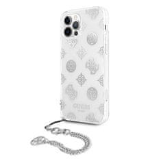 Guess GUESS GUHCP12LKSPESI IPHONE 12 PRO MAX 6,7" STŘÍBRNÝ/STŘÍBRNÝ PEVNÝ OBAL PEONY CHAIN COLLECTION