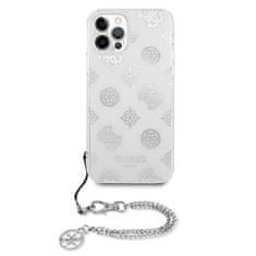 Guess GUESS GUHCP12LKSPESI IPHONE 12 PRO MAX 6,7" STŘÍBRNÝ/STŘÍBRNÝ PEVNÝ OBAL PEONY CHAIN COLLECTION