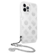 Guess GUESS GUHCP12LKSPESI IPHONE 12 PRO MAX 6,7" STŘÍBRNÝ/STŘÍBRNÝ PEVNÝ OBAL PEONY CHAIN COLLECTION