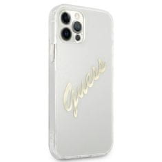 Guess GUESS GUHCP12LKTRSVGO IPHONE 12 PRO MAX 6,7" PRŮHLEDNÝ PEVNÝ OBAL VINTAGE SCRIPT GOLD