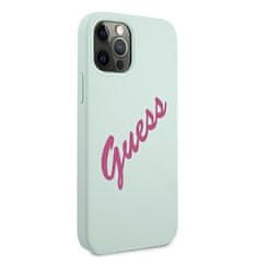 Guess GUESS GUHCP12MLSVSBF IPHONE 12/12 PRO 6,1" MODRÝ FUCHSIOVÝ/MODRÝ FUSCHIA PEVNÝ OBAL SILIKONOVÝ VINTAGE