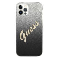 Guess GUESS GUHCP12LPCUGLSBK IPHONE 12 PRO MAX 6,7" ČERNO/ČERNÉ PEVNÉ POUZDRO GLITTER GRADIENT SCRIPT