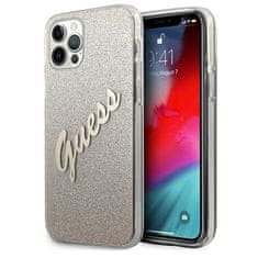 Guess GUESS GUHCP12LPCUGLSGO IPHONE 12 PRO MAX 6,7" ZLATÝ/ZLATÝ PEVNÝ OBAL GLITTER GRADIENT SCRIPT