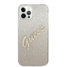 Guess GUESS GUHCP12LPCUGLSGO IPHONE 12 PRO MAX 6,7" ZLATÝ/ZLATÝ PEVNÝ OBAL GLITTER GRADIENT SCRIPT