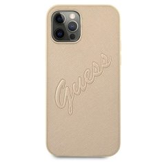 Guess GUESS GUHCP12LRSAVSLG IPHONE 12 PRO MAX 6,7" ZLATÝ/ZLATÝ PEVNÝ OBAL SAFFIANO VINTAGE SCRIPT