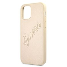 Guess GUESS GUHCP12LRSAVSLG IPHONE 12 PRO MAX 6,7" ZLATÝ/ZLATÝ PEVNÝ OBAL SAFFIANO VINTAGE SCRIPT