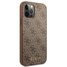 Guess GUESS GUHCP12MG4GFBR IPHONE 12 / 12 PRO 6,1" BRĄZOWY/BROWN HARD CASE 4G METAL GOLD LOGO