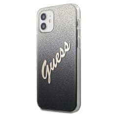 Guess GUESS GUHCP12SPCUGLSBK IPHONE 12 MINI 5,4" ČERNÝ/ČERNÝ PEVNÝ OBAL GLITTER GRADIENT SCRIPT