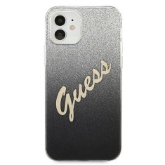 Guess GUESS GUHCP12SPCUGLSBK IPHONE 12 MINI 5,4" ČERNÝ/ČERNÝ PEVNÝ OBAL GLITTER GRADIENT SCRIPT