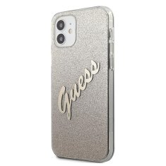 Guess GUESS GUHCP12SPCUGLSGO IPHONE 12 MINI 5,4" ZLATÝ/ZLATÝ PEVNÝ OBAL GLITTER GRADIENT SCRIPT