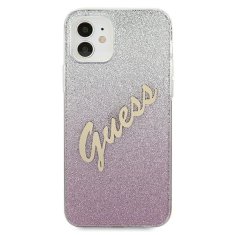 Guess GUESS GUHCP12SPCUGLSPI IPHONE 12 MINI 5,4" RŮŽOVÉ/RŮŽOVÉ PEVNÉ POUZDRO GLITTER GRADIENT SCRIPT