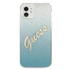 Guess GUESS GUHCP12SPCUGLSBL IPHONE 12 MINI 5,4" MODRO/MODRÉ PEVNÉ POUZDRO GLITTER GRADIENT SCRIPT