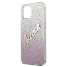 Guess GUESS GUHCP12SPCUGLSPI IPHONE 12 MINI 5,4" RŮŽOVÉ/RŮŽOVÉ PEVNÉ POUZDRO GLITTER GRADIENT SCRIPT