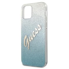 Guess GUESS GUHCP12SPCUGLSBL IPHONE 12 MINI 5,4" MODRO/MODRÉ PEVNÉ POUZDRO GLITTER GRADIENT SCRIPT