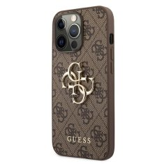 Guess GUESS GUHCP13L4GMGBR IPHONE 13 PRO / 13 6,1" HNĚDÝ/HNĚDÝ PEVNÝ OBAL 4G VELKÉ KOVOVÉ LOGO