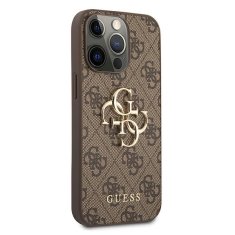 Guess GUESS GUHCP13L4GMGBR IPHONE 13 PRO / 13 6,1" HNĚDÝ/HNĚDÝ PEVNÝ OBAL 4G VELKÉ KOVOVÉ LOGO