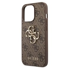 Guess GUESS GUHCP13L4GMGBR IPHONE 13 PRO / 13 6,1" HNĚDÝ/HNĚDÝ PEVNÝ OBAL 4G VELKÉ KOVOVÉ LOGO